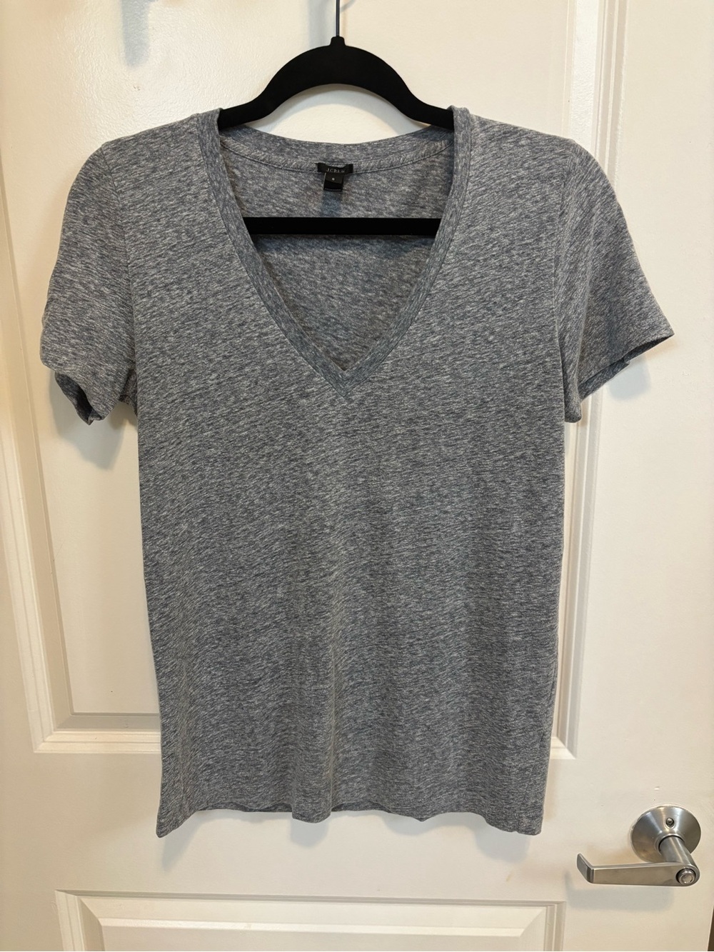 J. Crew Heather Navy V-Neck Short Sleeve Tee